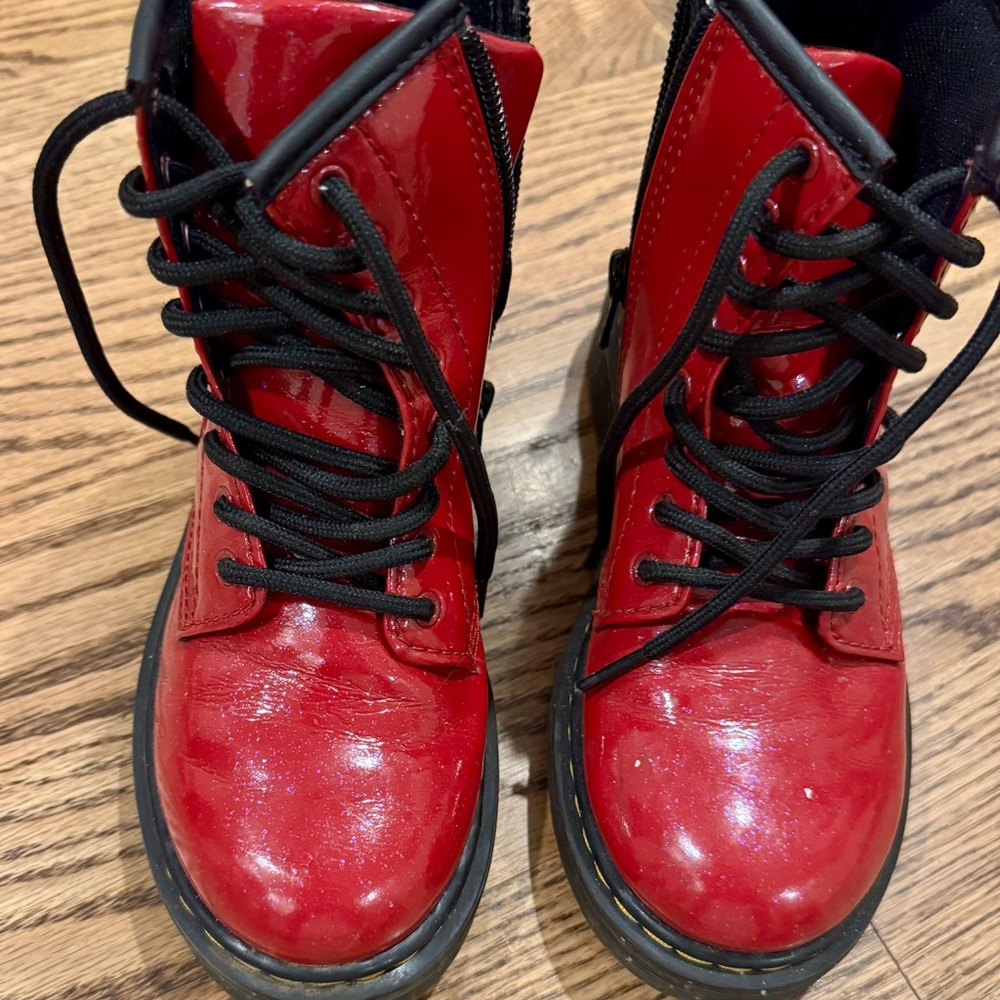 Dr. Martens Red glitter Kids Boots size 1